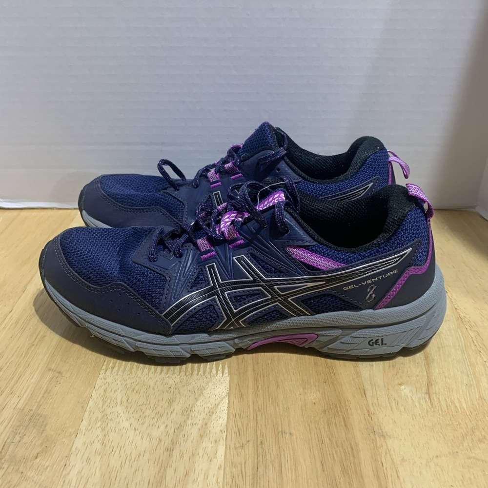 ASICS Women's Blue w/ Purple Gel-Venture 8 Running Shoes Size 10